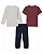 Conjunto Infantil 3 peças Tommy Hilfiger T-Shirt, Blusa Térmica e Calça Jogger - Imagem 6