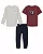 Conjunto Infantil 3 peças Tommy Hilfiger T-Shirt, Blusa Térmica e Calça Jogger - Imagem 5