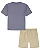 Conjunto Bebê Calvin Klein Camiseta CK e Shorts Bege - Imagem 8