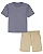 Conjunto Bebê Calvin Klein Camiseta CK e Shorts Bege - Imagem 6