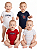 Kit 4 Bodys Bebê Tommy Hilfiger Manga Curta - Imagem 1