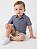 Conjunto Bebê Calvin Klein Jeans Camisa Azul Bermuda Sarja Bege - Imagem 2