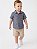Conjunto Bebê Calvin Klein Jeans Camisa Azul Bermuda Sarja Bege - Imagem 4