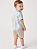 Conjunto Bebê Calvin Klein Camisa Listrada Azul e Bermuda Sarja Bege - Imagem 3