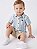 Conjunto Bebê Calvin Klein Camisa Listrada Azul e Bermuda Sarja Bege - Imagem 2