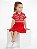 Vestido Infantil Tommy Hilfiger Polo Canelado Vermelho Listrado - Imagem 2