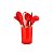 KIT 12 UTENSÍLIOS COZINHA DE SILICONE CABO DE MADEIRA VERMELHO - Imagem 1
