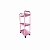 Carrinho Multiuso Organizador Pequeno 3 Prateleiras Rosa 60cm - Imagem 5