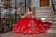 Vestido Longo Debutante Versailles Vermelho Aluguel - Imagem 3