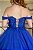 Vestido Longo Debutante Elsa Azul Royal Aluguel - Imagem 3