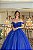 Vestido Longo Debutante Elsa Azul Royal Aluguel - Imagem 1