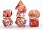 Kit de Dados - Nebula Orange and Purple Swirl with Chamaleon Glitter - 16mm - Importado - Imagem 1