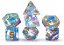 Kit de Dados - Nebula Blue and Purple Swirl with Laser Reflected - 16mm - Importado - Imagem 1
