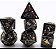 Kit de Dados - Pterosaur Black Nickel with Gold Metal Hollow Out - Importado - Imagem 1