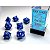 Opaque Polyhedral Blue/white 7-Die Set  - Importado - Imagem 1