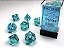 Translucent Polyhedral Teal/white 7-Die Set - Importado - Imagem 1