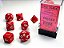Opaque Polyhedral Red/white 7-Die Set - Importado - Imagem 1
