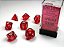 Kit de Dados - Translucent Polyhedral Red/white 7-Die Set - Importado - Imagem 1