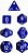 Kit de Dados - Opaco Azul e Branco - Importado - Imagem 1
