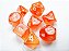 Kit de dados - Borealis® Polyhedral Blood Orange/white Luminary™ 7-Die Set (with bonus die) - Importado - Imagem 1