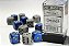 Opaque Dixie Dice 16mm d6 12-Die Set (6 Blue/yellow, 6 Dark Grey/black) - Imagem 1