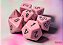 Opaque Pastel Pink/black Polyhedral 7-Dice Set - Importado - Imagem 1
