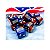 D6 Cube 16mm Opaque WW2 United States Gemini Blue Red/white (12) - Importado - Imagem 1