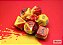 Gemini Red-Yellow/silver Polyhedral 7-Dice Set - Importado - Imagem 1
