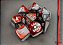 Gemini Red-Steel/white Polyhedral 7-Dice Set (with bonus die) - Importado - Imagem 1