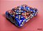 Gemini Blue-Red/gold 16mm d6 Dice Block (12 dice) - Imagem 1