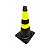 Cone Flexível 75Cm Preto (2 Faixas Refletivas Prismáticas) - Imagem 1