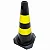 Cone de Sinalização PLT em Polipropileno (PP) 50cm Preto/Amarelo com Faixa Refletiva - Imagem 1