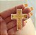 Corrente Cruz Gigante com Oração do Pai Nosso com Zircônias Diamond Dourado - Imagem 1