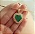 Corrente Aro de Cobrinha com Coração de Pedra Fusion Verde e Cravação de Mil Zircônias Diamond Dourado - Imagem 1