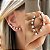 Ear Cuff Fio de Zircônias Colorida com Pérolas Dourado - Imagem 1