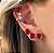 Brinco Ear Cuff de Coração de Cristal Rubelita Dourado - Imagem 1