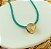 Chocker/Gargantilha de Cristais Azul Turquesa com Medalha de São Bento Dourado - Imagem 4