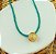 Chocker/Gargantilha de Cristais Azul Turquesa com Medalha de São Bento Dourado - Imagem 1
