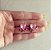 Brinco Coração de Cristal Leitoso Safira Rosa com Cacho de Jade Pink Mesclada Dourado - Imagem 1
