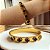 Bracelete Inspired Grosso Flor Preta Dourado - Imagem 1