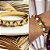 Bracelete Inspired Flor Branca Dourado - Imagem 1