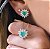 Conjunto Coração Pedra Fusion Verde Paraíba com Zircônia Diamond Ródio Branco - Imagem 2