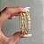Argola Dupla Luxuosa Cravação Mil Zircônias e Gotas Diamond Dourado - Imagem 2