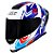 Combo Capacete Asx Eagle Racing Diagon Brilho Branco/Az/VM - Imagem 3