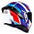 Combo Capacete Asx Eagle Racing Diagon Brilho Branco/Az/VM - Imagem 2