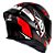 Combo Capacete Asx Eagle Racing Diagon Brilho Preto/ GRF/ Vermelho - Imagem 6