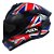 Capacete Asx Draken UK Brilho Preto/ Vermelho/ Azul - Imagem 2