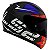 Capacete LS2 Rapid FF353 Cromo Preto Fosco, Azul e Vermelho - Imagem 1