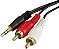 CABO DE AUDIO 2RCA + P2 ST 1,80 m GOLD - Imagem 1