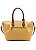Bolsa feminina alça de mão - Textura Delicada - Amarelo - Chenson 3484668 - Imagem 4